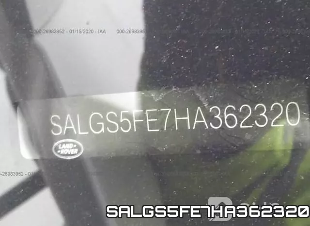 SALGS5FE7HA362320 фото 7