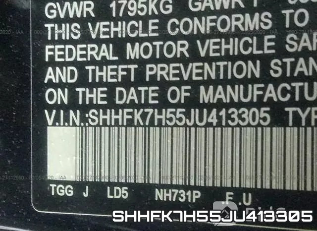 SHHFK7H55JU413305 фото 7