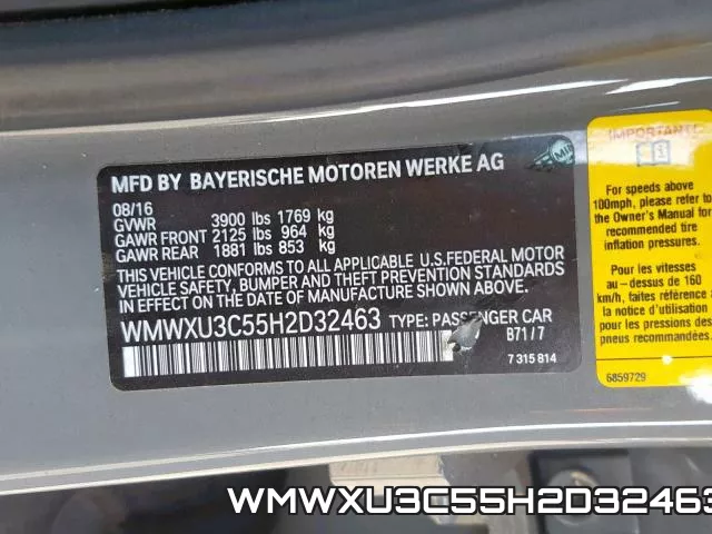 WMWXU3C55H2D32463 фото 2