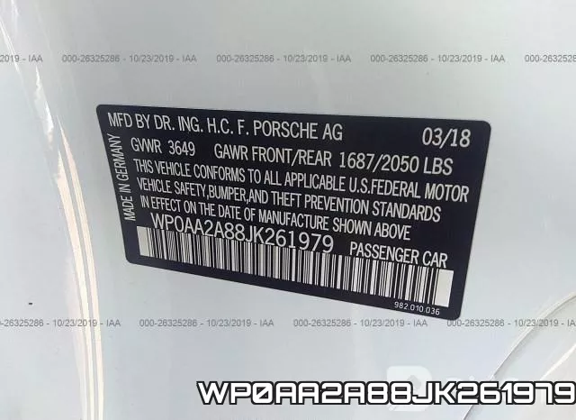 WP0AA2A88JK261979 фото 8