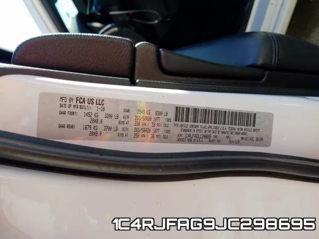 1C4RJFAG9JC298695 фото 2