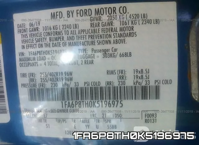 1FA6P8TH0K5196975 фото 6