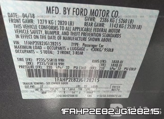 1FAHP2E82JG128215 фото 7