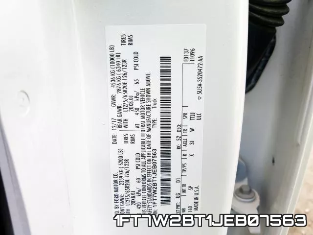 1FT7W2BT1JEB07563 фото 2
