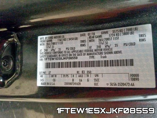 1FTEW1E5XJKF08559 фото 2