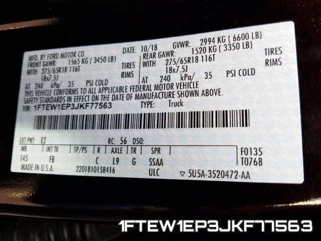 1FTEW1EP3JKF77563 фото 2
