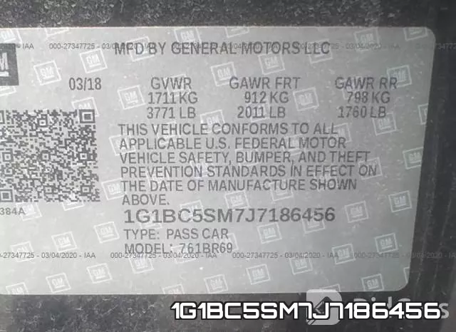 1G1BC5SM7J7186456 фото 5
