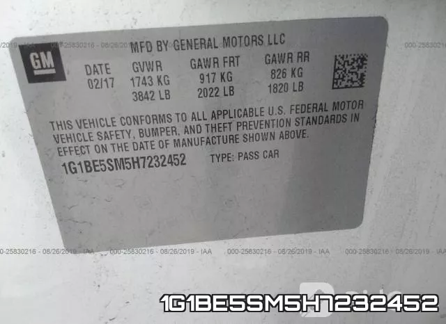 1G1BE5SM5H7232452 фото 7
