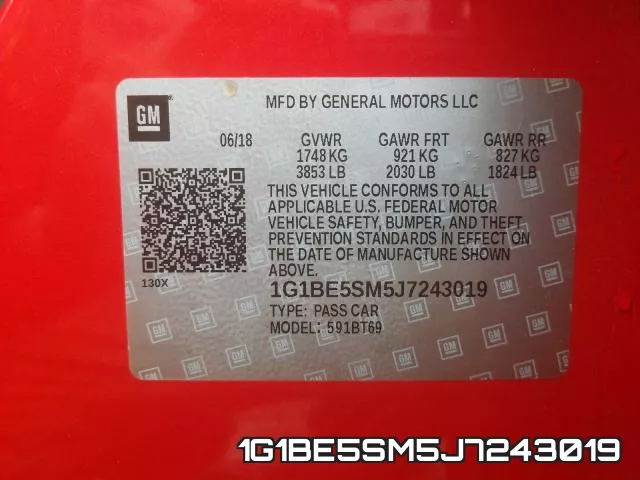 1G1BE5SM5J7243019 фото 2