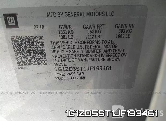 1G1ZD5ST1JF193461 фото 7