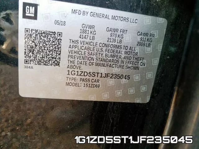 1G1ZD5ST1JF235045 фото 2