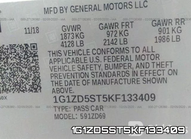 1G1ZD5ST5KF133409 фото 5