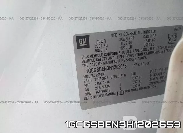 1GCGSBEN3H1202653 фото 7