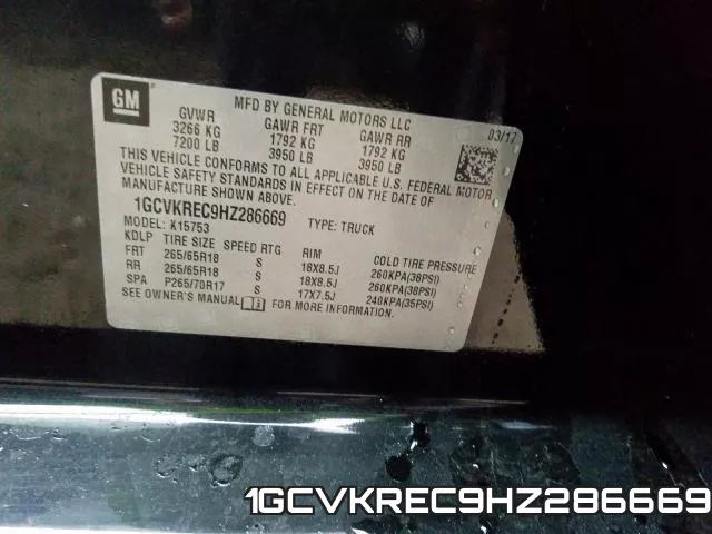 1GCVKREC9HZ286669 фото 2