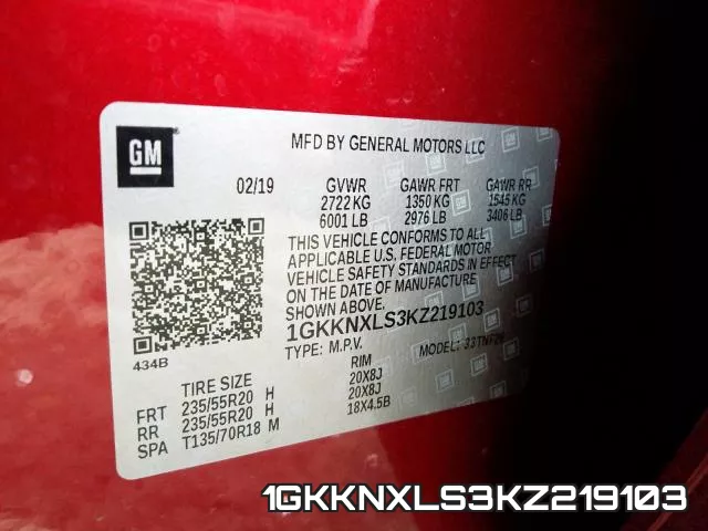 1GKKNXLS3KZ219103 фото 2