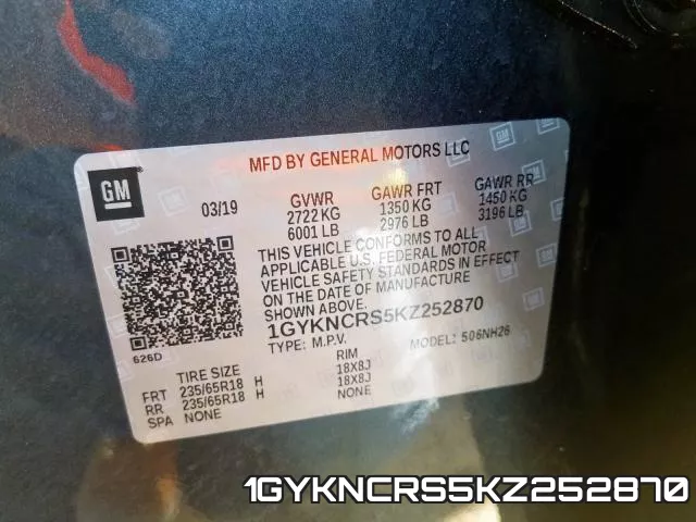 1GYKNCRS5KZ252870 фото 2