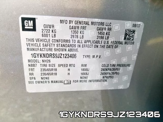 1GYKNDRS9JZ123406 фото 2
