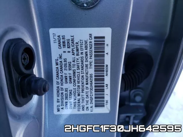 2HGFC1F30JH642595 фото 2