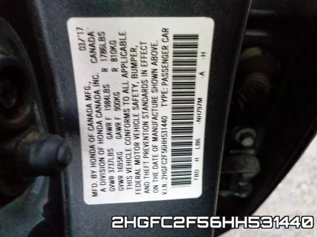 2HGFC2F56HH531440 фото 2