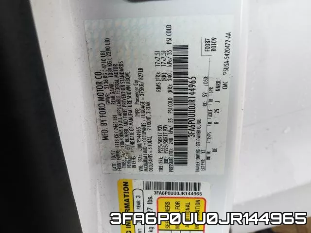 3FA6P0UU0JR144965 фото 2