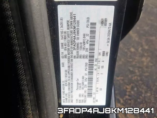 3FADP4AJ8KM128441 фото 2