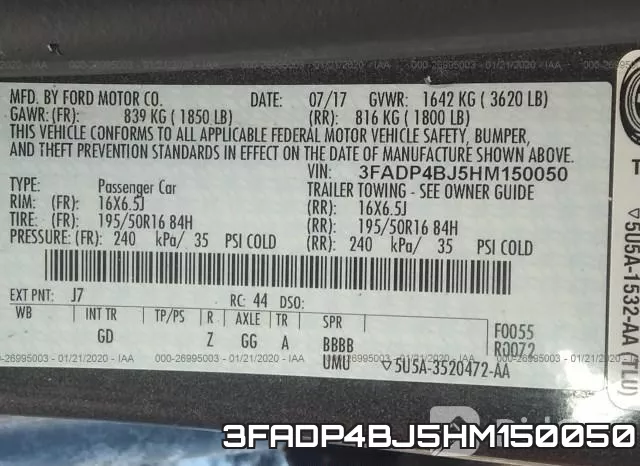 3FADP4BJ5HM150050 фото 8