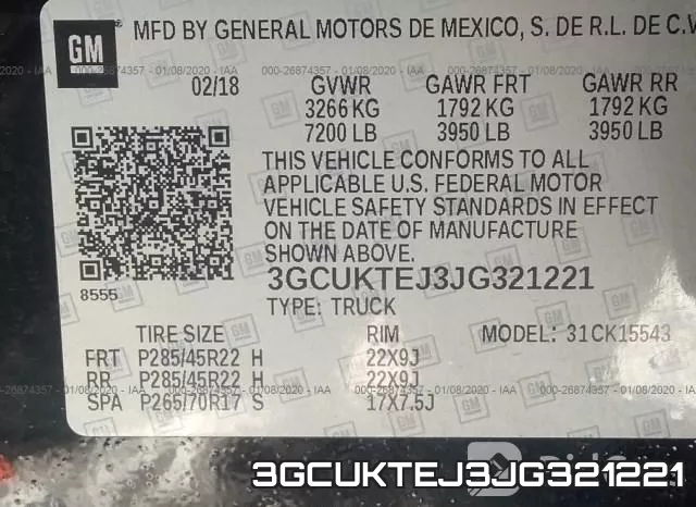 3GCUKTEJ3JG321221 фото 7