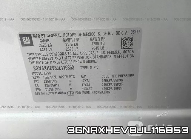 3GNAXHEV8JL116853 фото 9