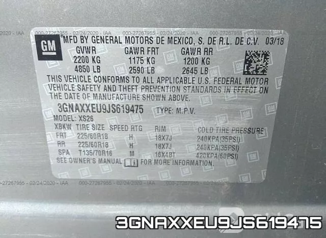 3GNAXXEU9JS619475 фото 9