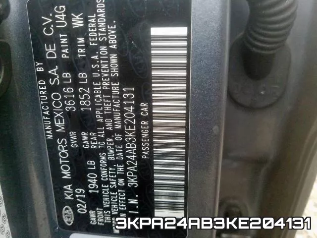 3KPA24AB3KE204131 фото 2
