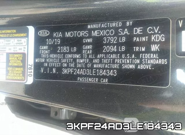 3KPF24AD3LE184343 фото 7