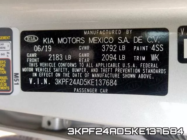 3KPF24AD5KE137684 фото 2