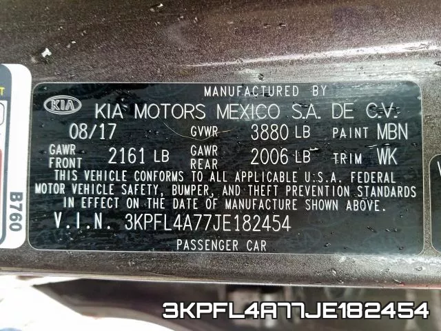 3KPFL4A77JE182454 фото 2