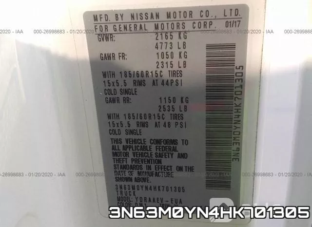 3N63M0YN4HK701305 фото 10