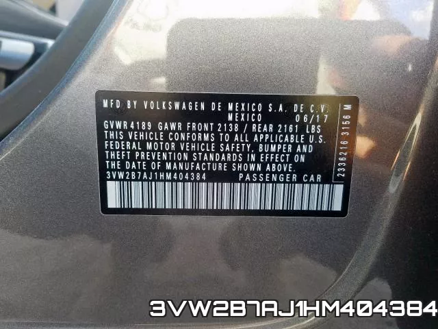 3VW2B7AJ1HM404384 фото 2