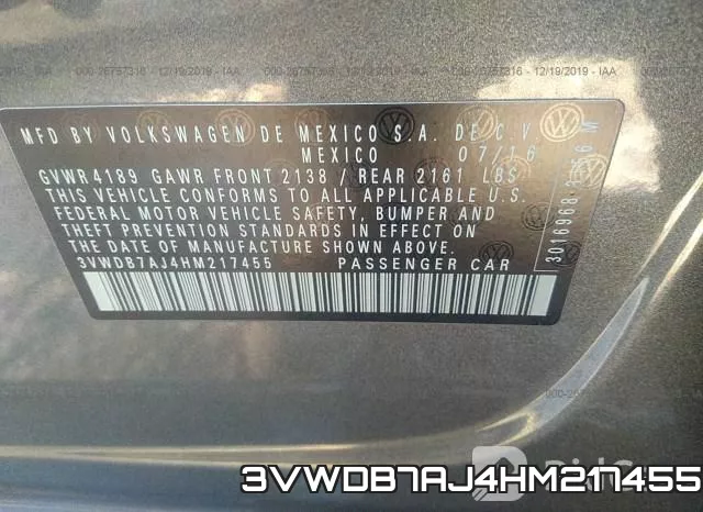 3VWDB7AJ4HM217455 фото 7