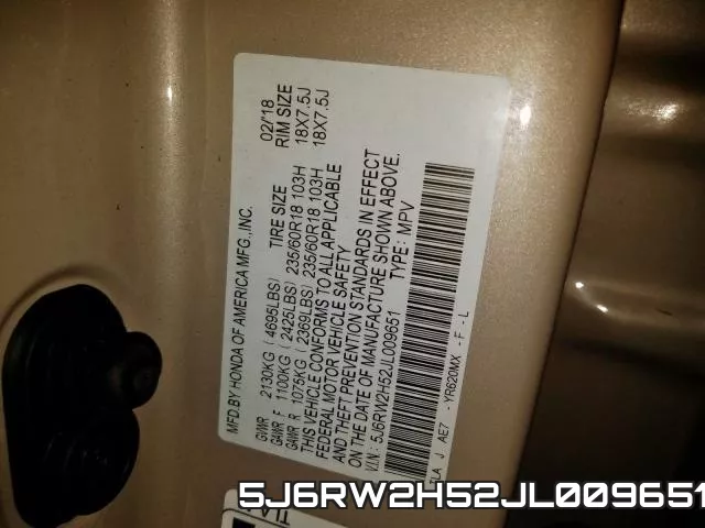 5J6RW2H52JL009651 фото 2