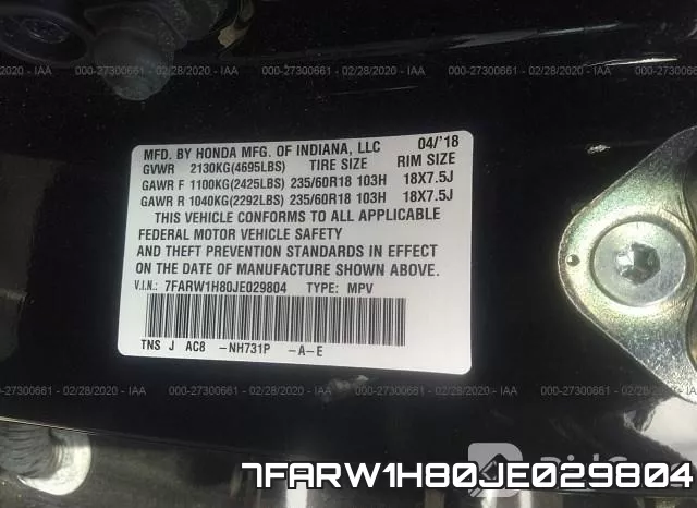 7FARW1H80JE029804 фото 8