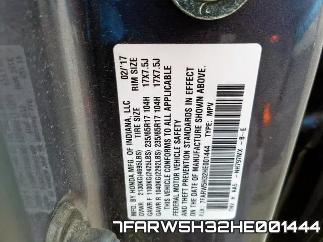 7FARW5H32HE001444 фото 2