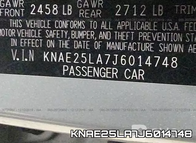 KNAE25LA7J6014748 фото 9