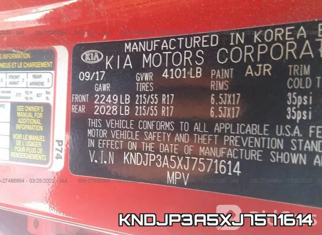 KNDJP3A5XJ7571614 фото 9