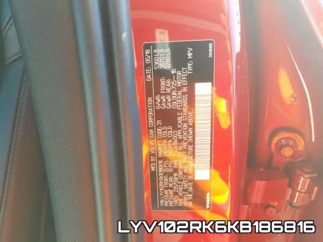 LYV102RK6KB186816 фото 2