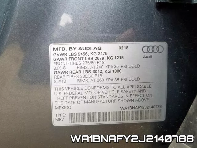 WA1BNAFY2J2140788 фото 2