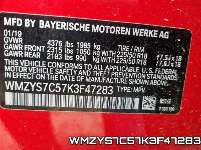 WMZYS7C57K3F47283 фото 2