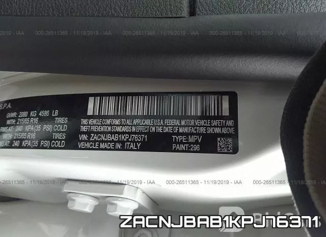 ZACNJBAB1KPJ76371 фото 7