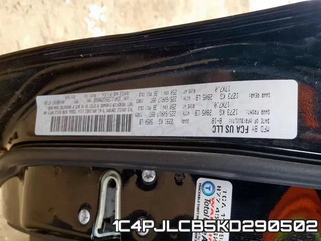 1C4PJLCB5KD290502 фото 2