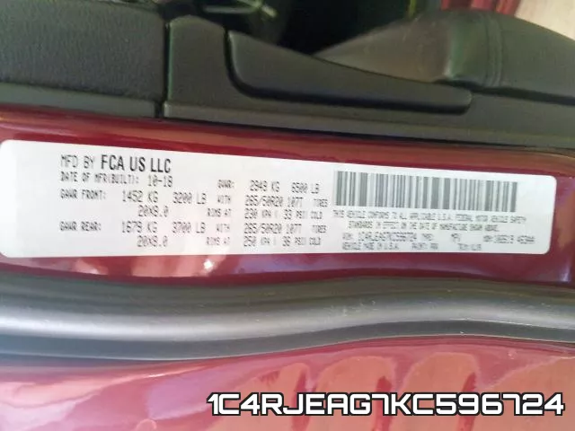 1C4RJEAG7KC596724 фото 2