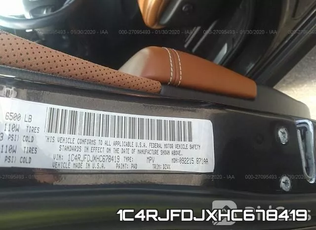 1C4RJFDJXHC678419 фото 9