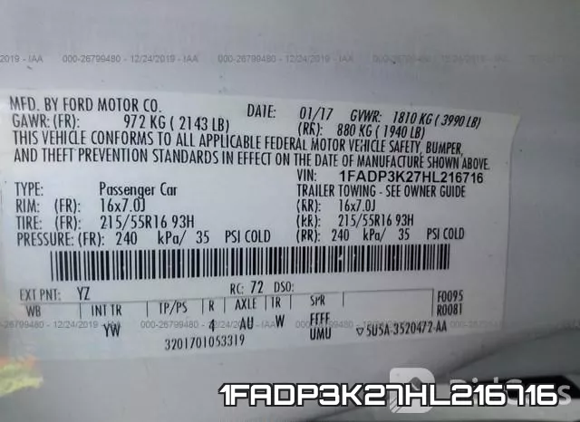 1FADP3K27HL216716 фото 8