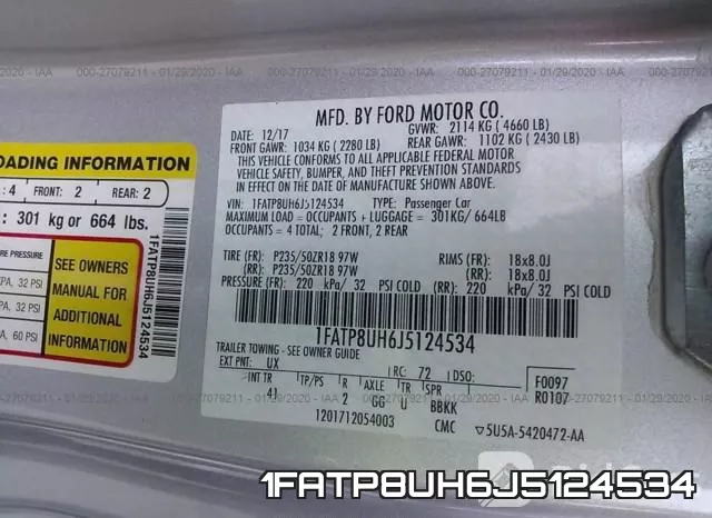 1FATP8UH6J5124534 фото 6